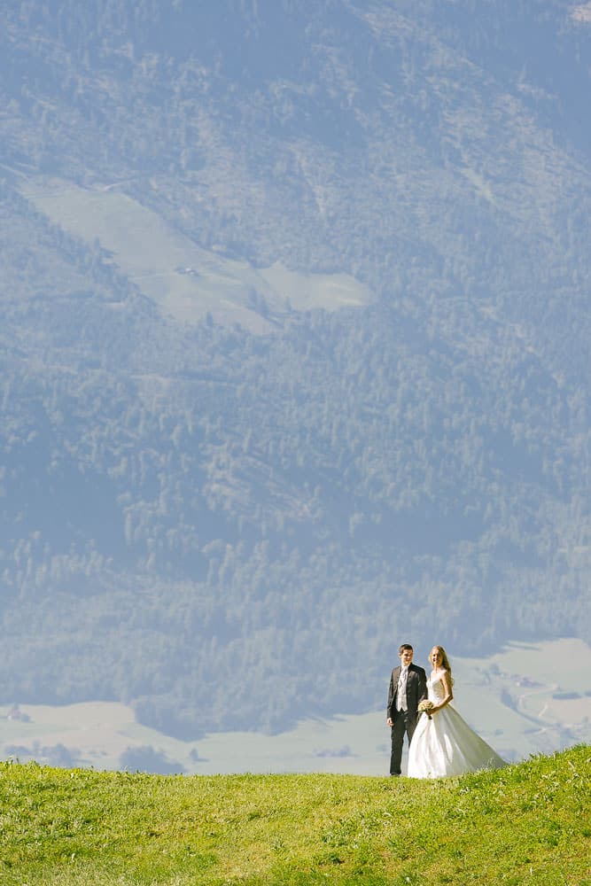 Hochzeit Bürgenstock Brautpaar Panorama