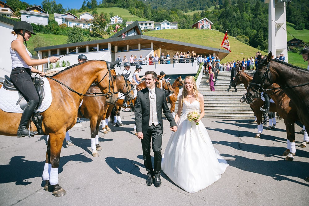 Hochzeit Bürgenstock Spalier Pferde