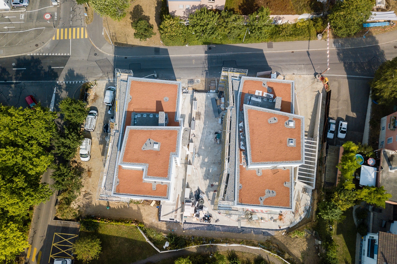 Drohne Luftaufnahme Baustelle von oben