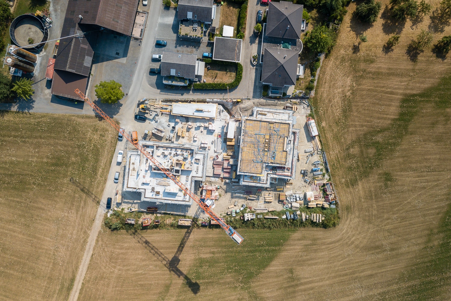 Drohne Luftaufnahme Baustelle von oben