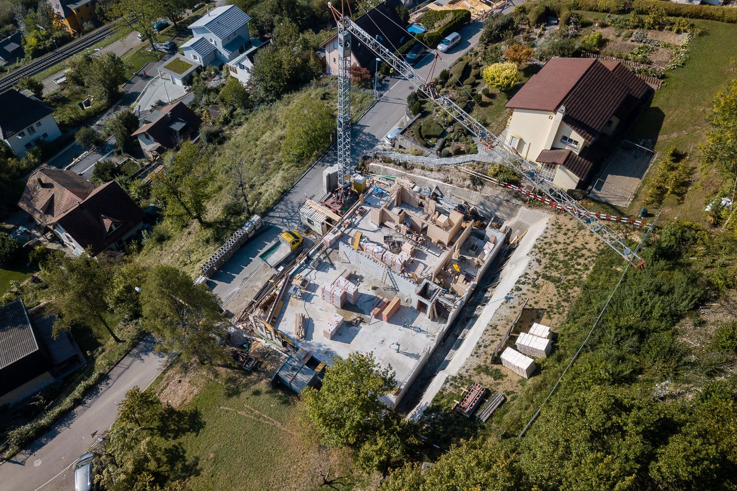 Drohne Luftaufnahme Baustelle