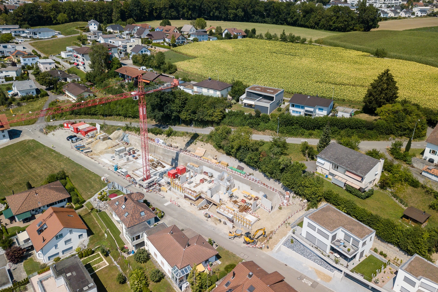 Drohne Luftaufnahme Baustelle