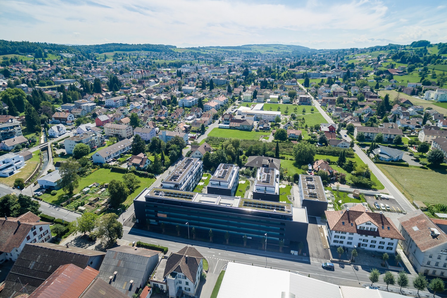 Gautschi Park Reinach Immobilien Drohne Luftaufnahme