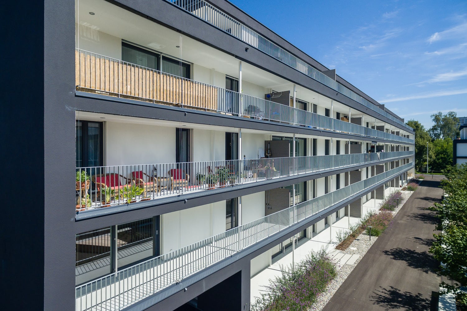 Gautschi Park Reinach Immobilien Drohne Aussenansicht Wohnung