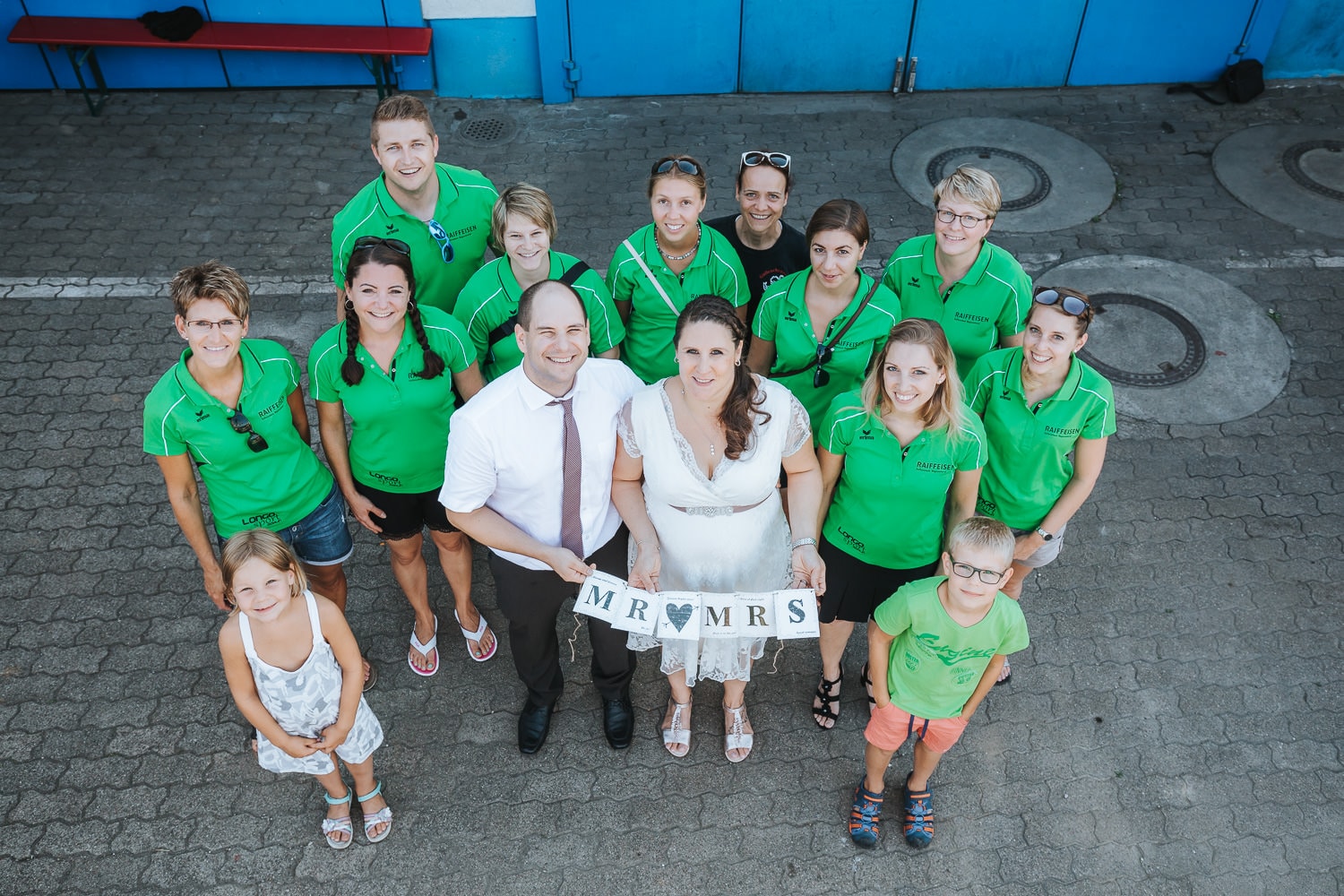 Hochzeit Gruppenfoto Sportverein