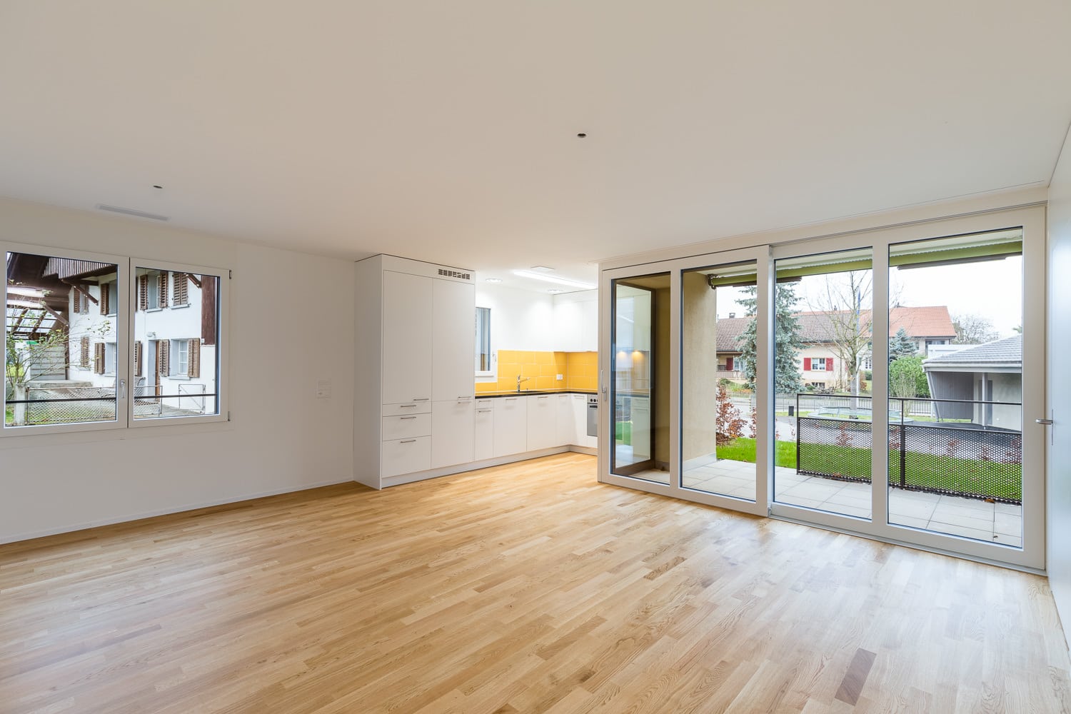 Immobilienfotografie Kastanienweg Lupfig Innenaufnahme Wohnzimmer Küche
