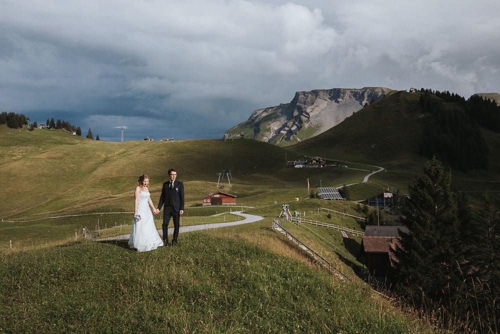 Hochzeit Schlechtes Wetter Klewenalp Brautpaar