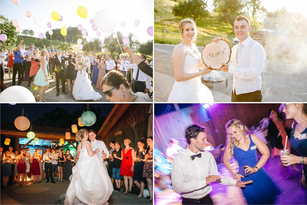 Hochzeit Suhr Ballone Brauttanz Brautpaar