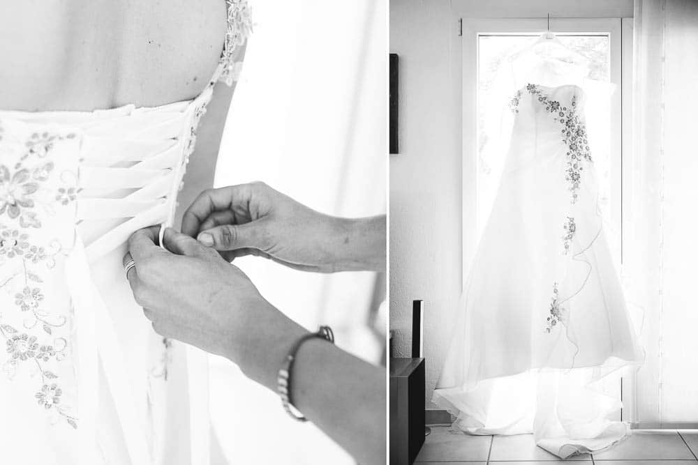 Hochzeit Brautkleid Ankleidung