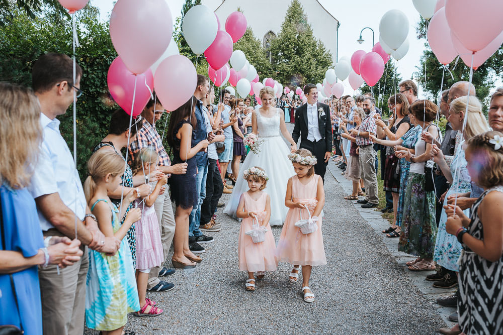 Umweltfreundliche Alternative Luftballons Hochzeit Spalier Blumenmädchen
