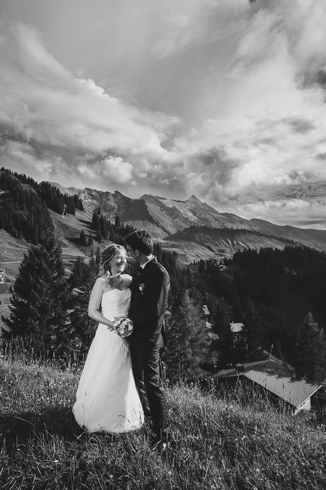 Hochzeit Schlechtes Wetter Klewenalp schwarz weiss