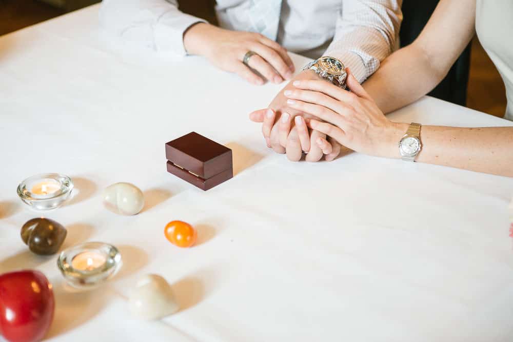 Ziviltrauung Tisch Ringe