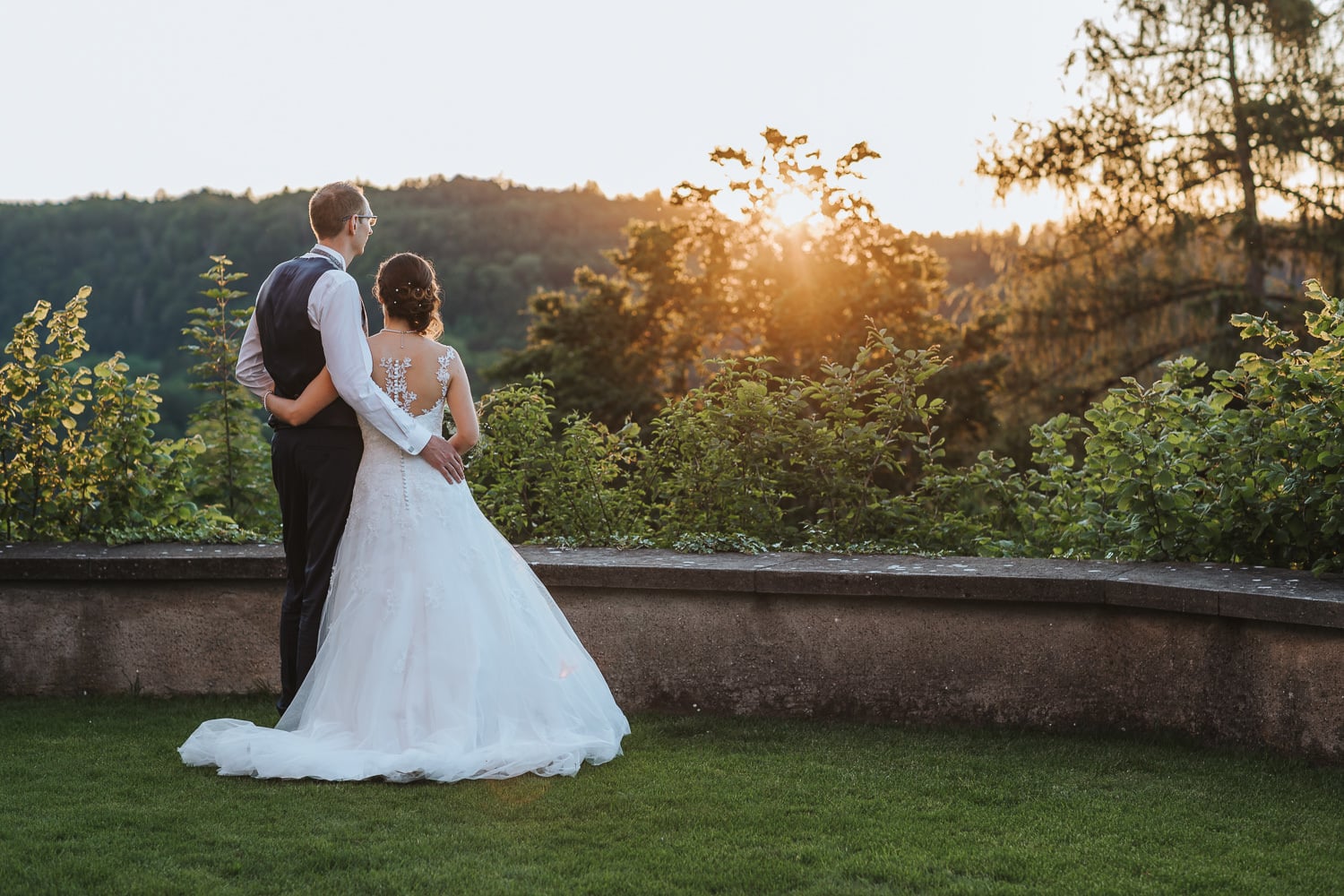 Hochzeit Schloss Liebegg Sonnenuntergang