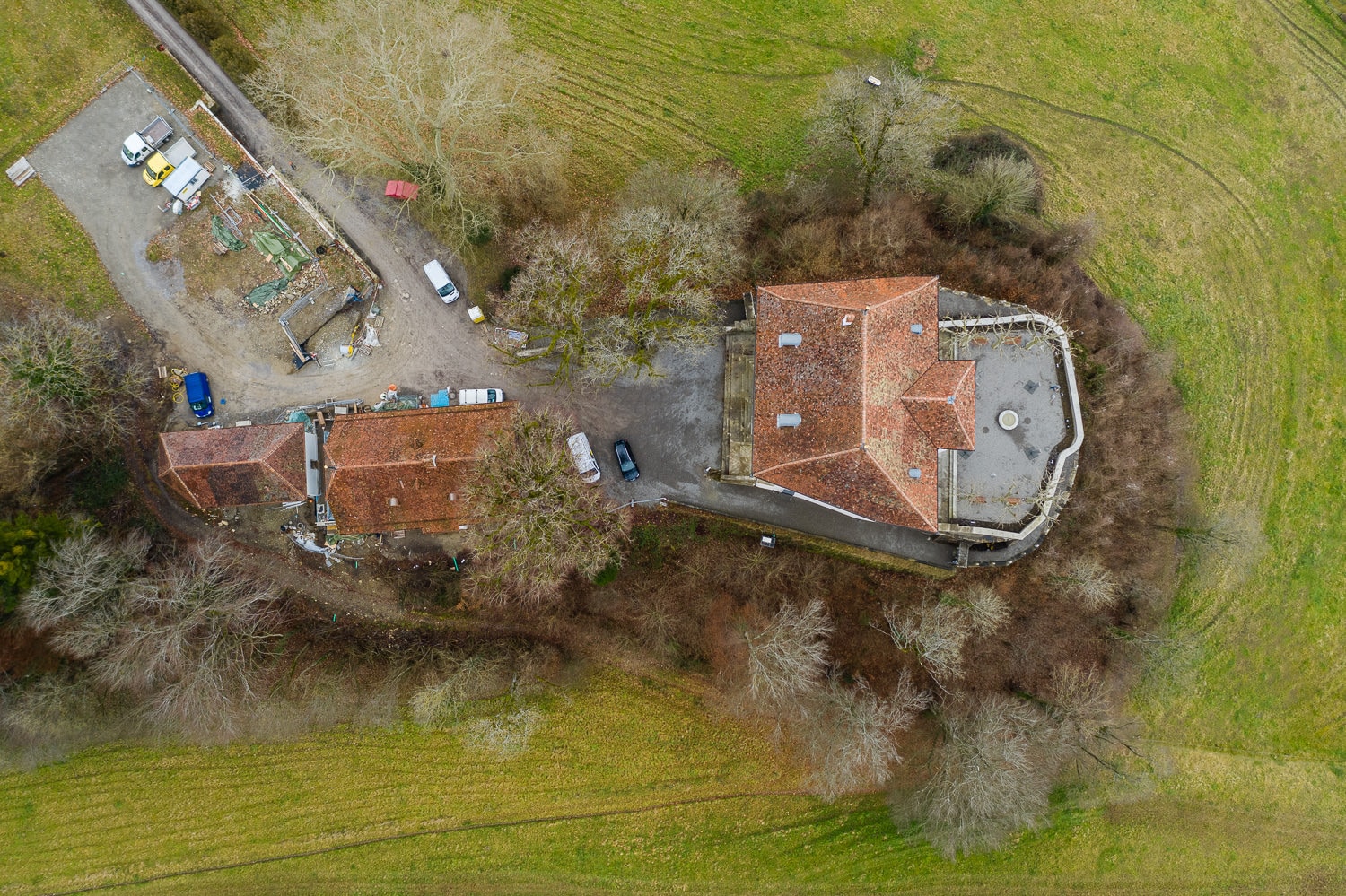 Hochzeit Schloss Rued Luftaufnahme Drohne