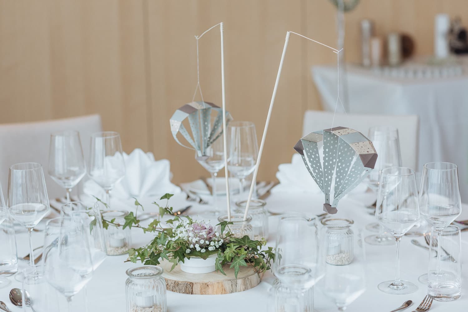Tischdekoration Hochzeit Gleitschirm